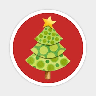 Polka Dot Christmas Tree Magnet